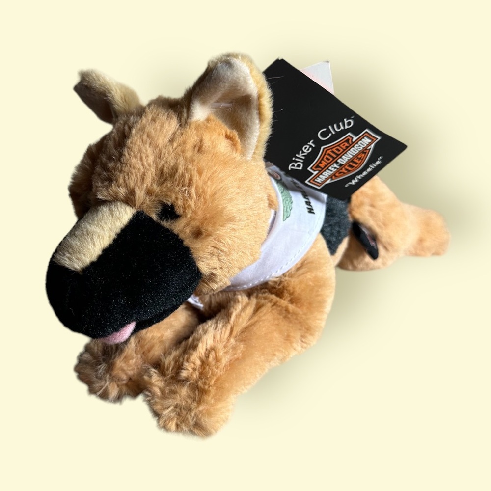 NWT 2010 Harley Davidson Motorcycle Biker Club Wheelie German Shepherd Plush Toy